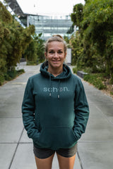 schøn. Hoodie Logo Leaves Green