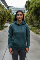 schøn. Hoodie Logo Small Leaves Green