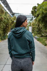 schøn. Hoodie Logo Small Leaves Green