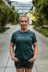 schøn. Shirt Logo Leaves Glazed Green