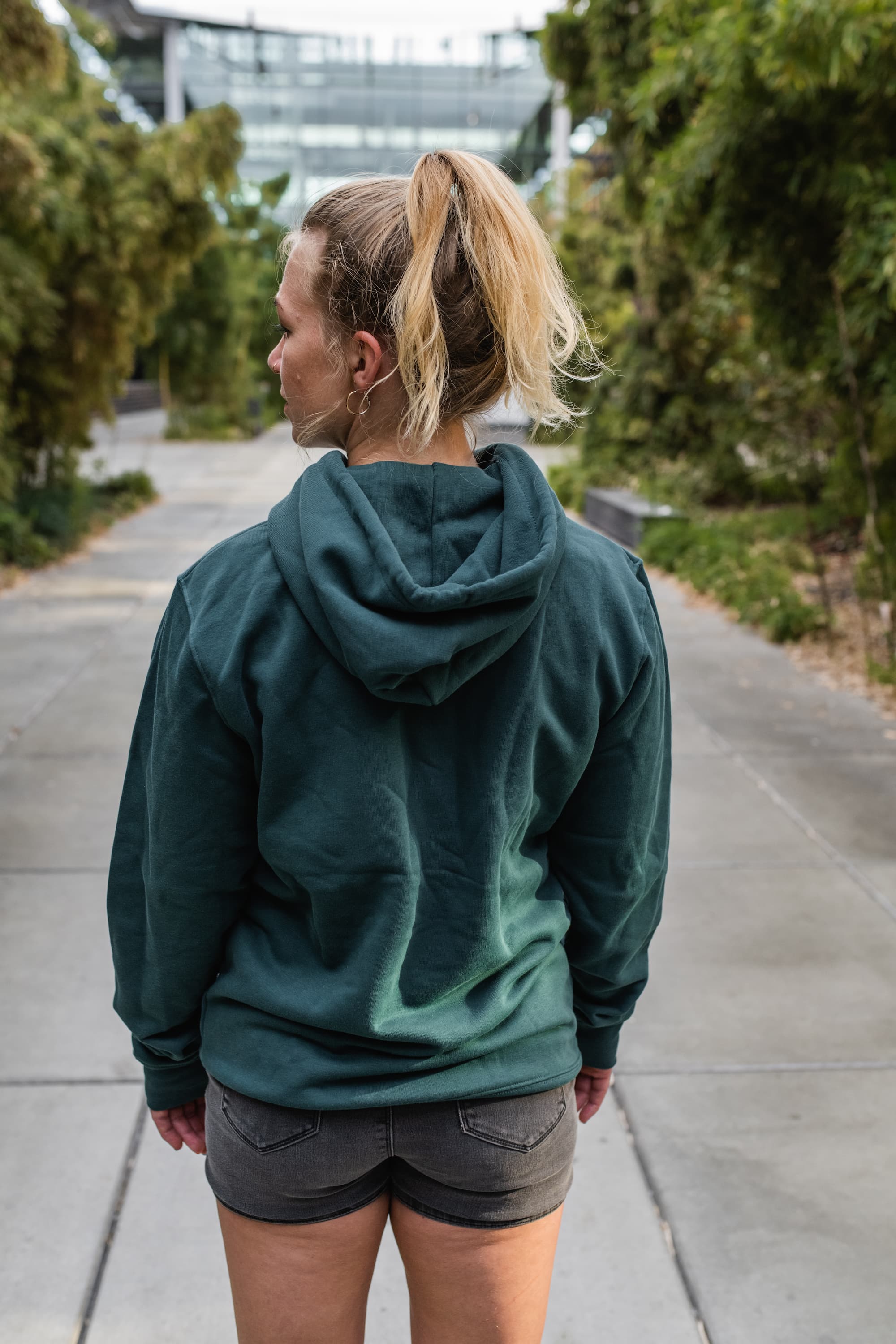 schøn. Hoodie Logo Leaves Green