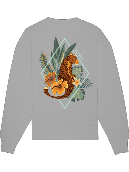 schøn. Sweater Oversize  Logo Leo Grey