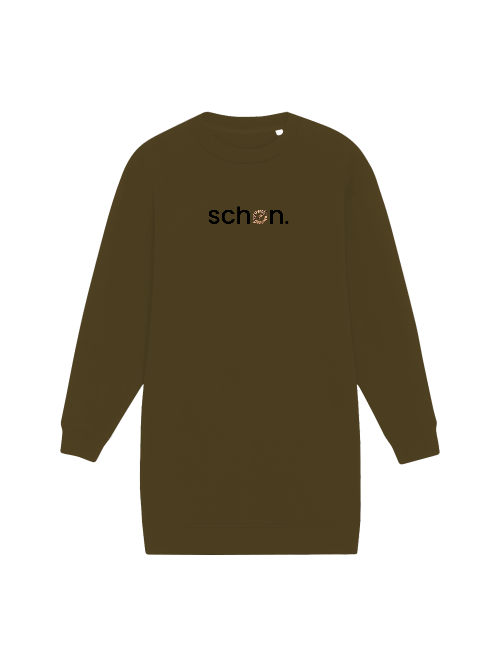 schøn. Sweat Dress Logo Leo Khaki